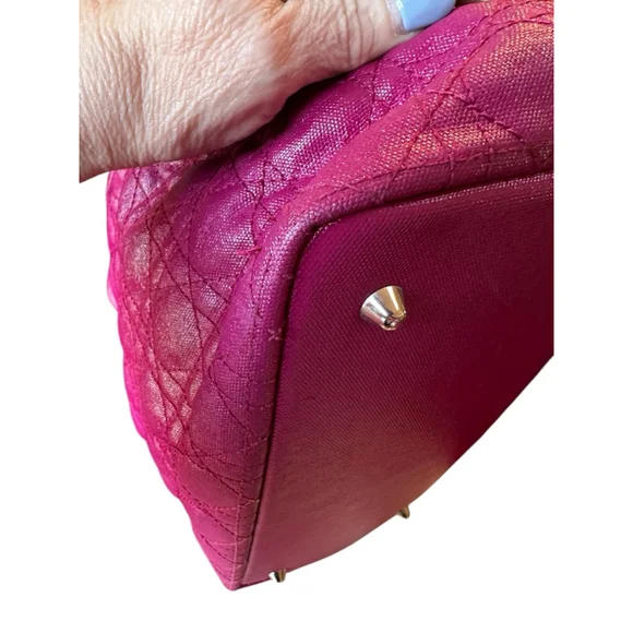 Christian Dior Cannage Panarea Magenta Quilted Tote Bag w/ COA - Picture 7 of 16